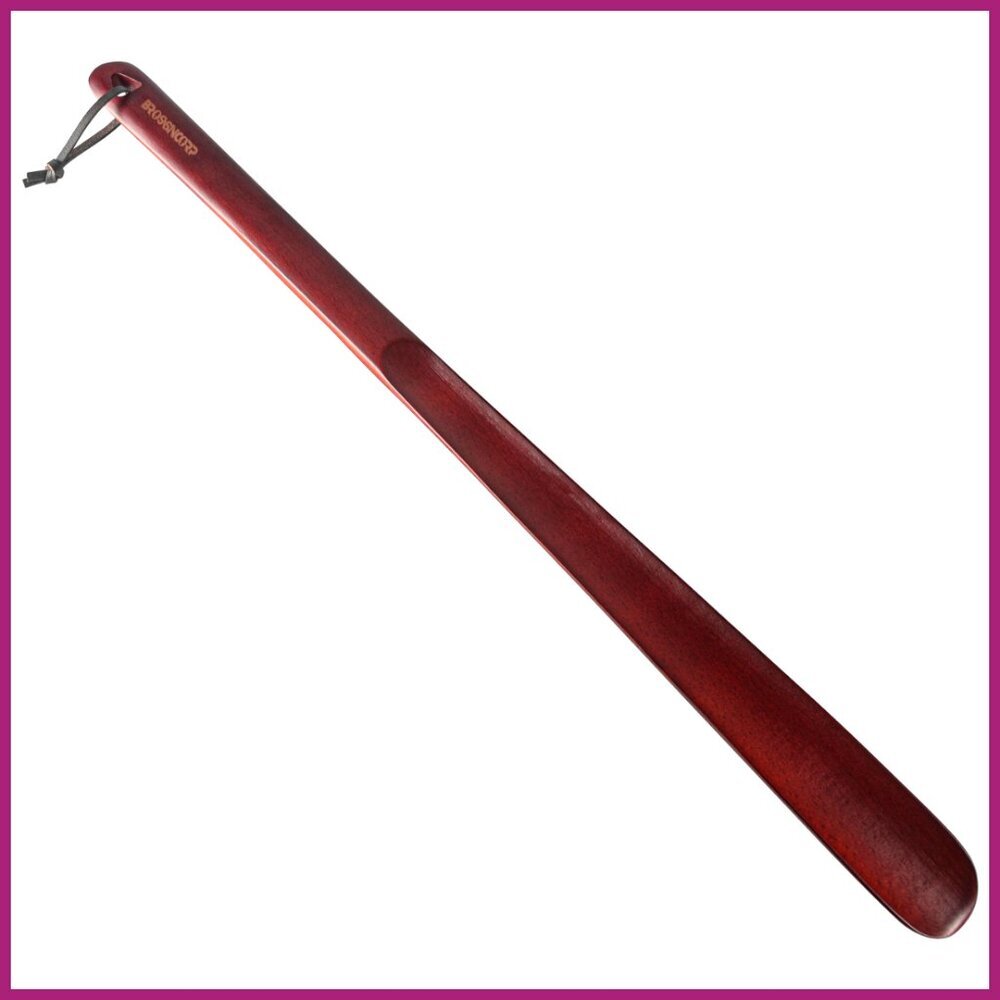 Long Handle Wooden Shoe Horn 23.6 Inch Red Beech Easy Wear Helper